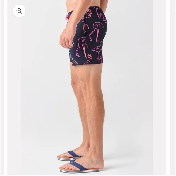 CHUBBIES "THE FUNSET BOULEVARDS" SWIM TRUNKS. 5.5" INSEAM. FLAMINGOS. SIZE LARGE - Picture 2 of 12